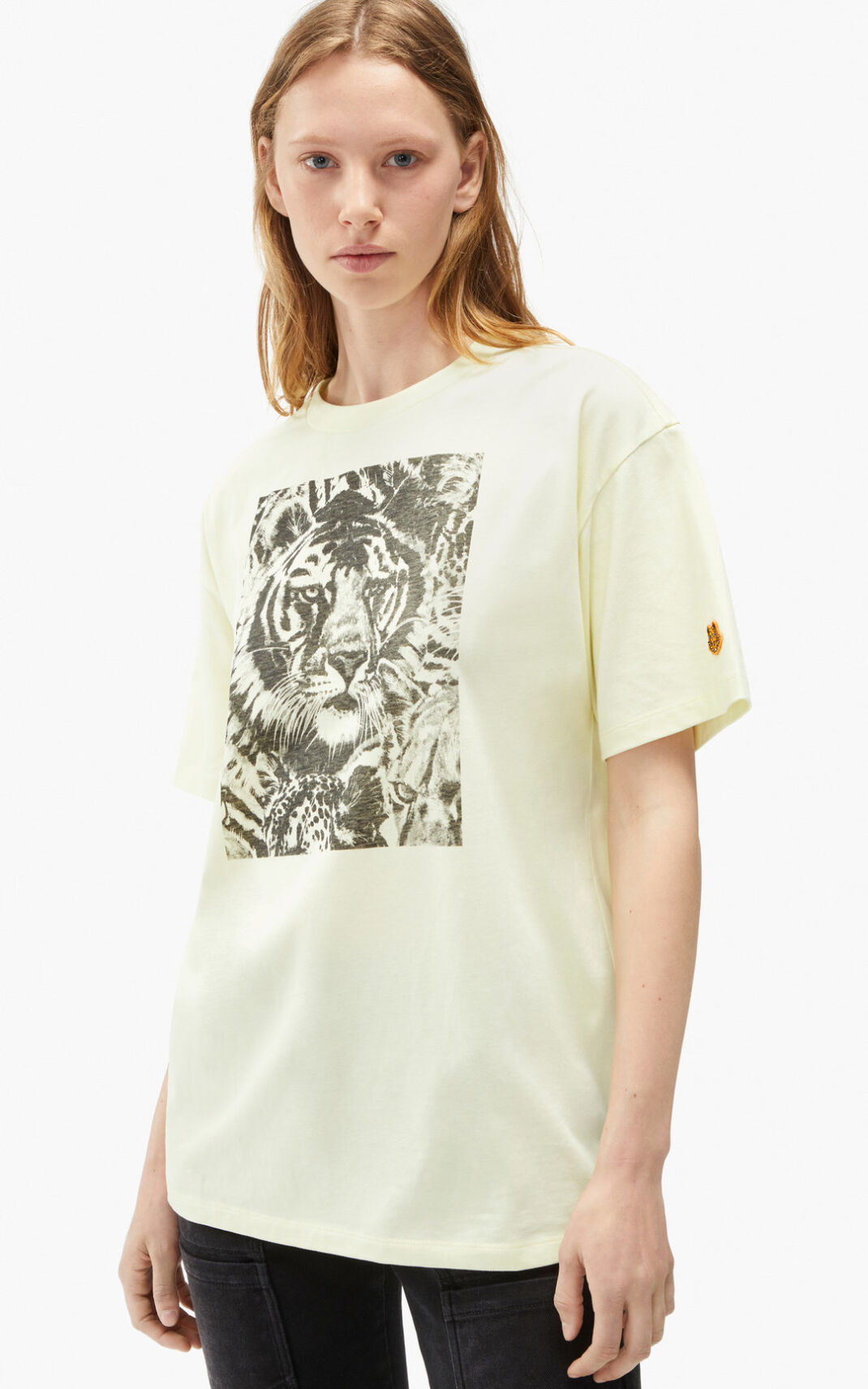 Kenzo Wildtigers oversized T Shirt Beige For Womens 4571SGOZB